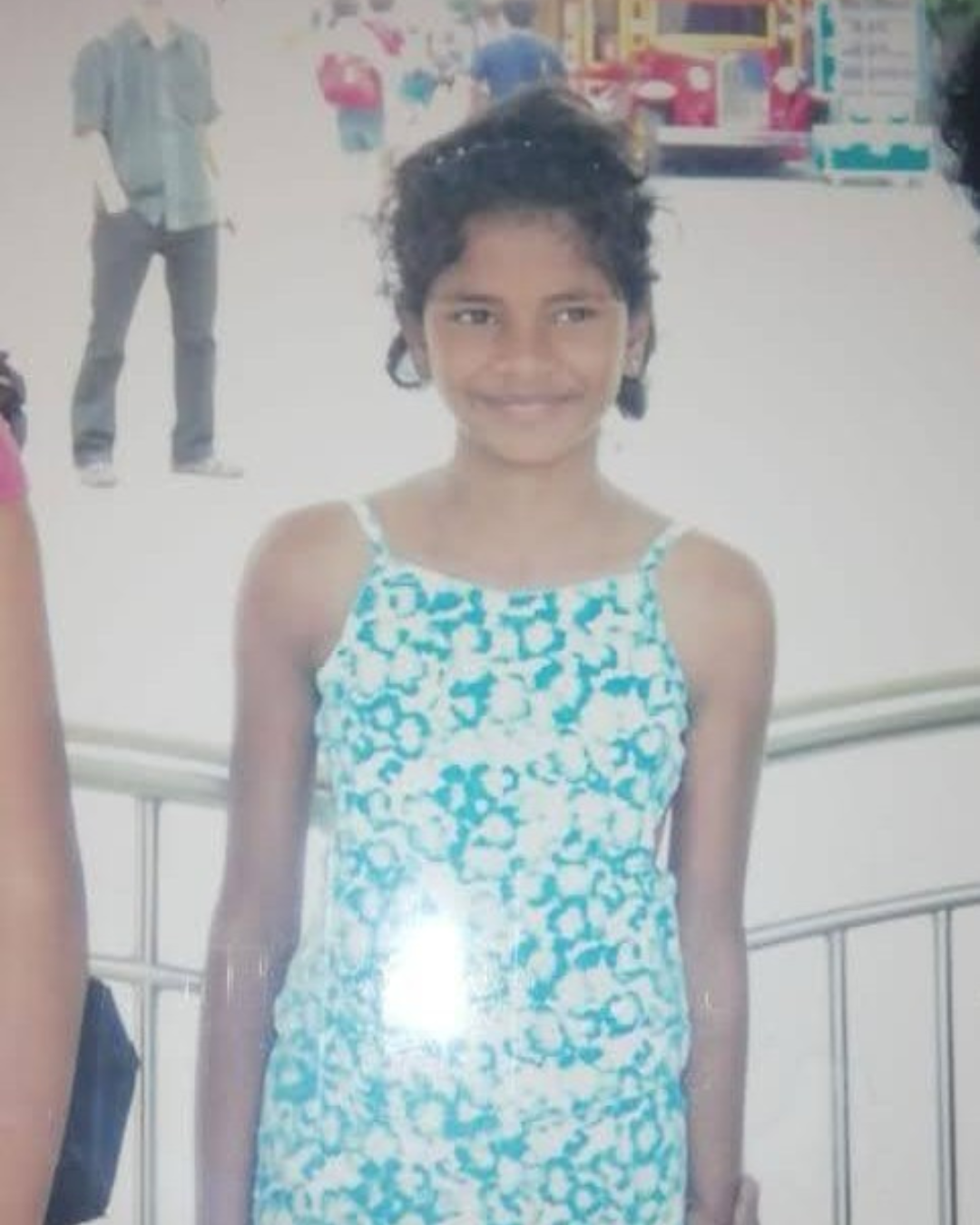Young Jana playing netball